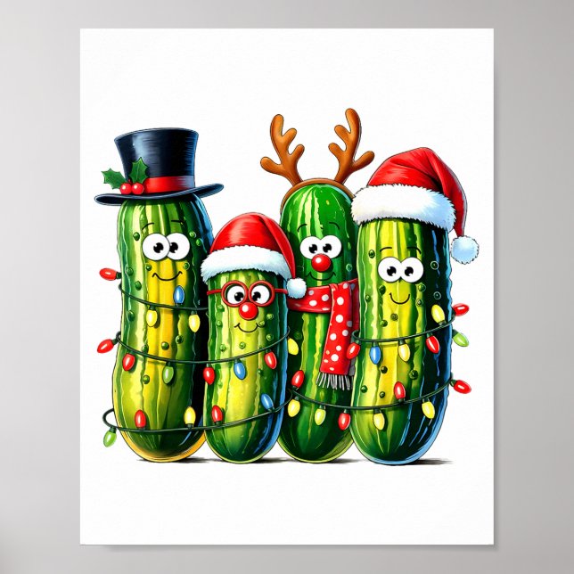 Funny Christmas Ckles Santa Claus Hat Xmas Lights  Poster (Front)