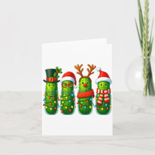 Funny Christmas Ckles With Santa Hats And Lights Card