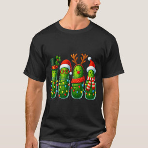 Funny Christmas Ckles With Santa Hats And Lights  T-Shirt