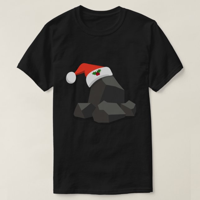 Funny Christmas Coal Graphic T-Shirt (Design Front)