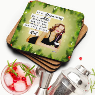 Funny Christmas Coaster Best Friend White Christma