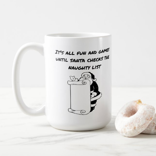 Funny Christmas Coffee Mug | Santa Coffee Mug |  (With Donut)