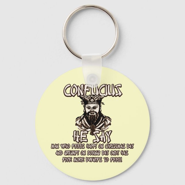 Funny Christmas Confucius Key Ring (Front)