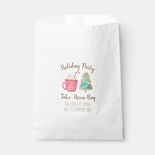 Funny Christmas Cookie + Cocoa Mug Holiday Party Favour Bags (Front)