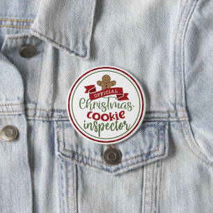 Funny Christmas Cookie Inspector Hilarious Holiday 7.5 Cm Round Badge