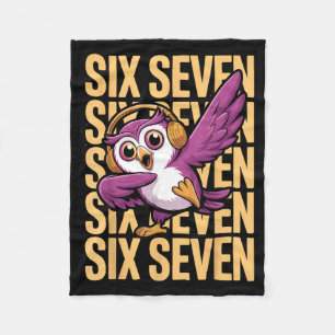 Funny Christmas Cool Owl Dabbing Xmas Dab Six Seve Fleece Blanket