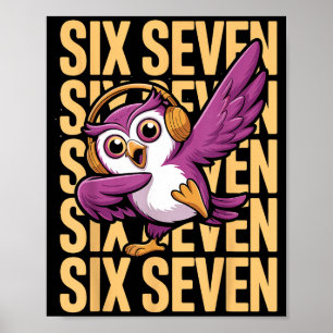Funny Christmas Cool Owl Dabbing Xmas Dab Six Seve Poster