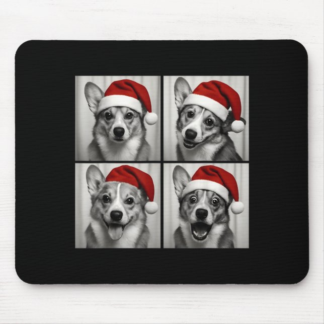 Funny Christmas Corgi Santa Dog Lover Photo Booth  Mouse Mat (Front)