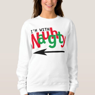 Funny Christmas Couple Matching Naughty & Nice #1 Sweatshirt
