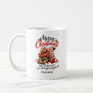 Funny Christmas Couple Personalised Card Coffee Mug