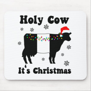 Funny Christmas Cow Belted Galloway Beltie Gift Mouse Mat