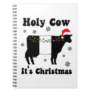 Funny Christmas Cow Belted Galloway Beltie Gift Notebook