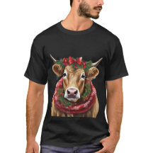 funny christmas cow brown