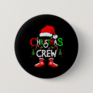 Funny Christmas Crew Xmas Squad Santa Family Pajam 6 Cm Round Badge