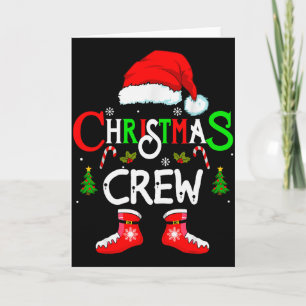 Funny Christmas Crew Xmas Squad Santa Family Pajam Card