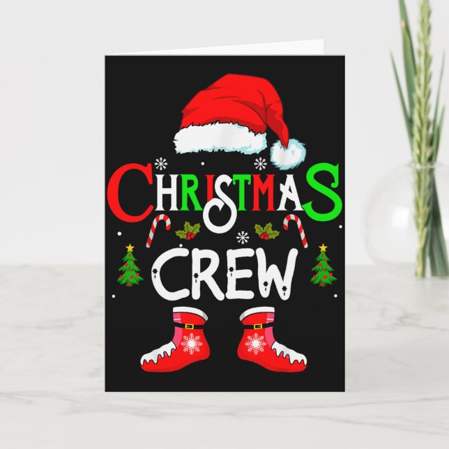 Funny Christmas Crew Xmas Squad Santa Family Pajam Card (Front)