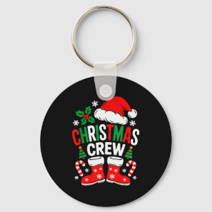 Funny Christmas Crew Xmas Squad Santa Family Pajam Key Ring