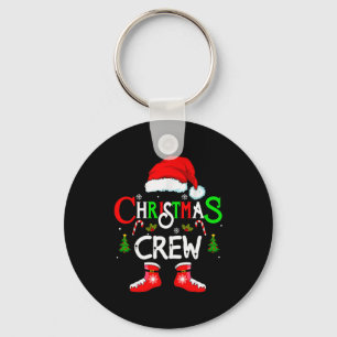 Funny Christmas Crew Xmas Squad Santa Family Pajam Key Ring