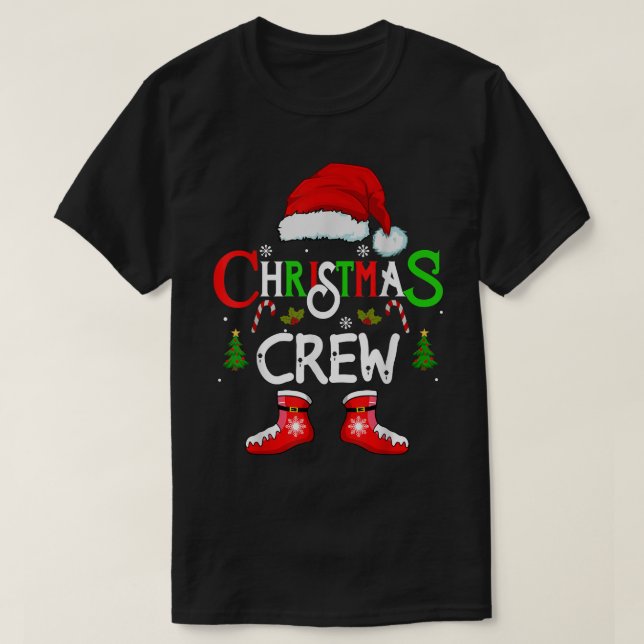 Funny Christmas crew Xmas Squad santa Family Pajam T-Shirt (Design Front)