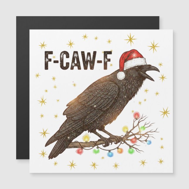 Funny Christmas Crow Raven F-CAW- F (Front/Back)
