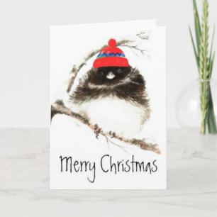 Funny Christmas, Custom, Cute Winter Chilly Bird Holiday Card