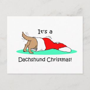 Funny Christmas Dachshund Holiday Postcard