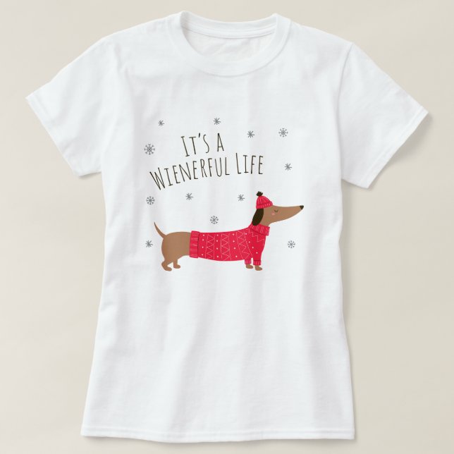 Funny Christmas Dachshund  T-Shirt (Design Front)