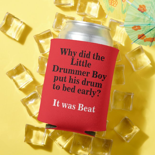Funny Christmas Dad Joke Can Cooler (In Situ Summer)
