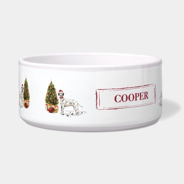 Funny Christmas Dalmation Dog and Tree (Left)