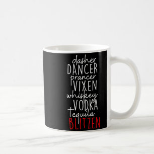 Funny Christmas Dasher Dancer Prancer Vixen Whiske Coffee Mug