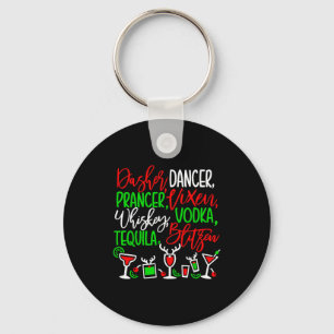 Funny Christmas Dasher Dancer Prancer Vixen Whiske Key Ring