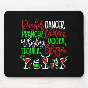 Funny Christmas Dasher Dancer Prancer Vixen Whiske Mouse Mat