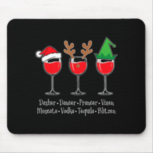 Funny Christmas Dasher Dancer Prancer Vixen Whiske Mouse Mat