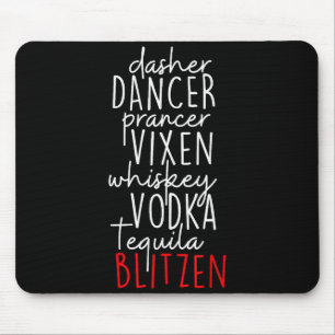 Funny Christmas Dasher Dancer Prancer Vixen Whiske Mouse Mat
