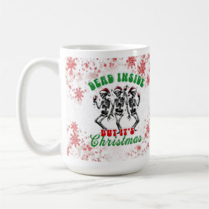 Funny Christmas Dead Inside Dancing Skeletons Coffee Mug