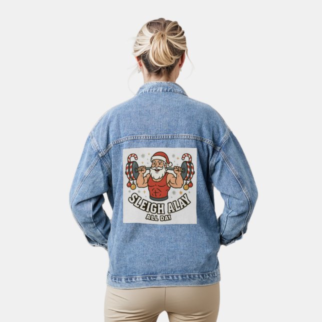 Funny Christmas, Dear Santa Denim Jacket (Model)