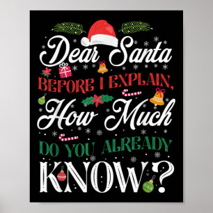 Funny Christmas Dear Santa How Much Do You Know  Poster