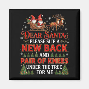 Funny Christmas Dear Santa Please Slip A New Back  Magnet