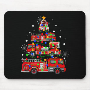 Funny Christmas Decor Firefighter Truck Christmas Mouse Mat