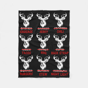 Funny Christmas Deer Bow Hunting Santa  Fleece Blanket