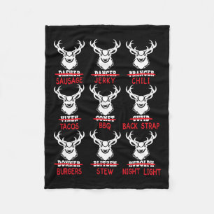 Funny Christmas Deer Bow Hunting Santa Men Women H Fleece Blanket