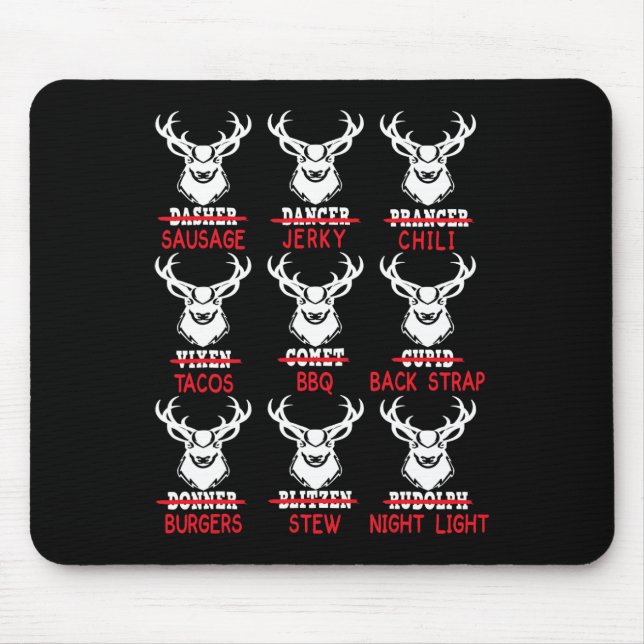 Funny Christmas Deer Bow Hunting Santa Men Women H Mouse Mat (Front)