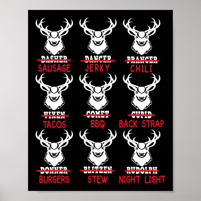 Funny Christmas Deer Bow Hunting Santa Men Women H Poster (Front)