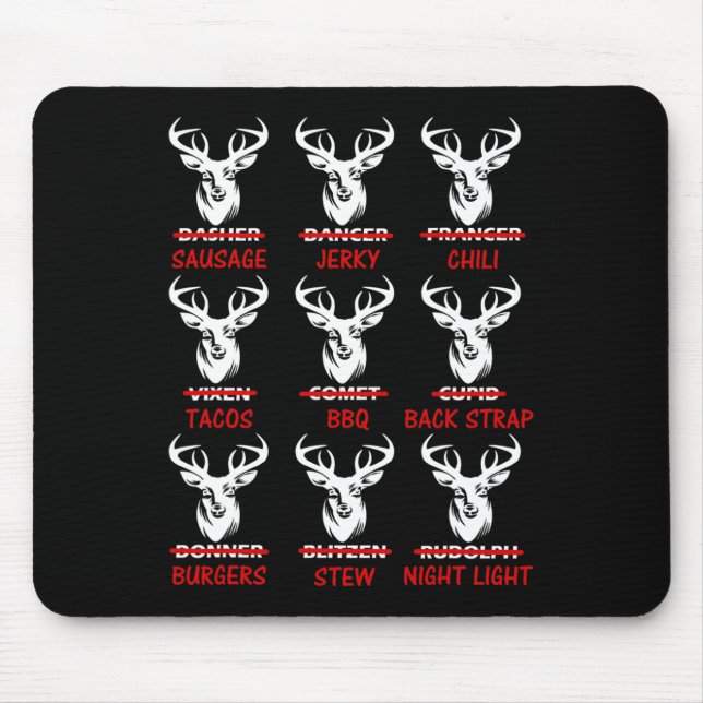Funny Christmas Deer Bow Hunting Santa  Mouse Mat (Front)