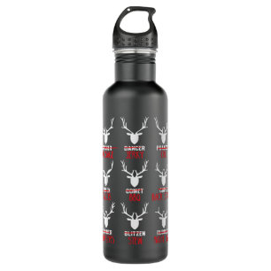 Funny Christmas Deer Hunters All of Santa's Reinde 710 Ml Water Bottle
