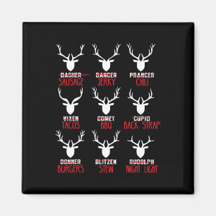 Funny Christmas Deer Hunters All Of Santa's Reinde Magnet