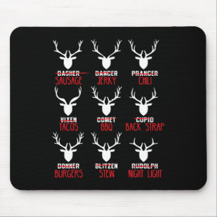 Funny Christmas Deer Hunters All Of Santa's Reinde Mouse Mat
