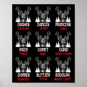 Funny Christmas Deer Hunters Santa’s Reindeer Men Poster