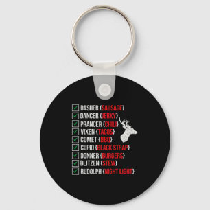 Funny Christmas Deer Hunters Santas Reindeer Meat  Key Ring