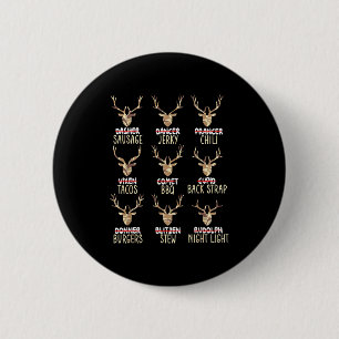 Funny Christmas Deer Hunting Hunters All Of Santa' 6 Cm Round Badge